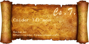 Csider Tímea névjegykártya