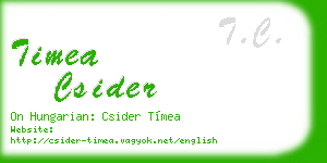 timea csider business card